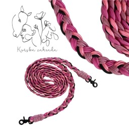 Otěže FULL růžovo-černé